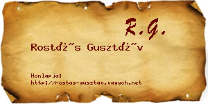 Rostás Gusztáv névjegykártya